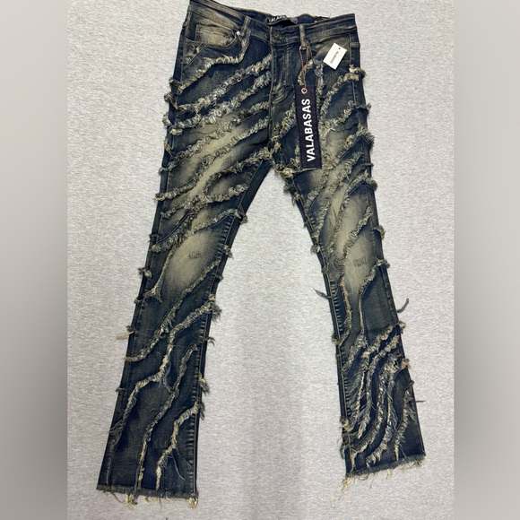 Valabasas “Grit”Stacked Flare Jeans - Picture 1 of 4